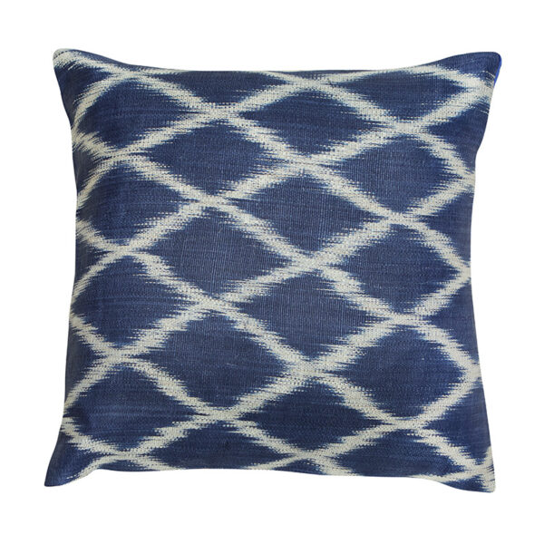 Sebu T’nalak Blue & White Throw Pillow Large