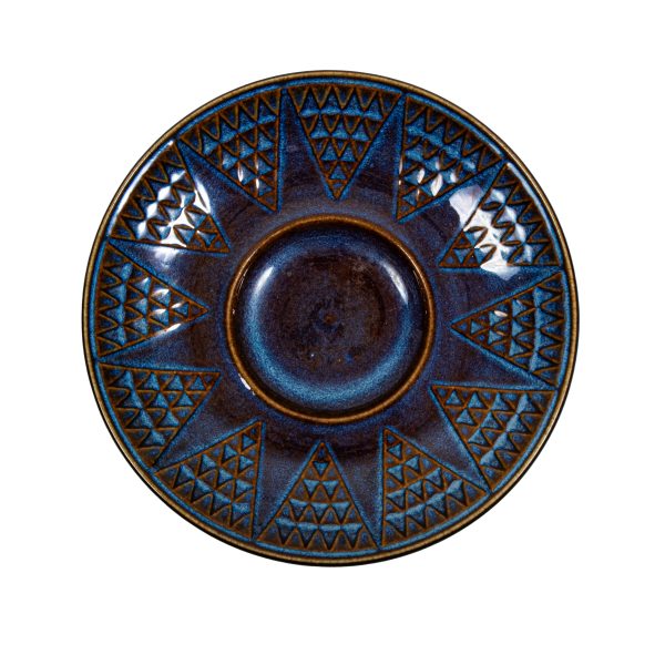 Round Ceramic Plate Blue