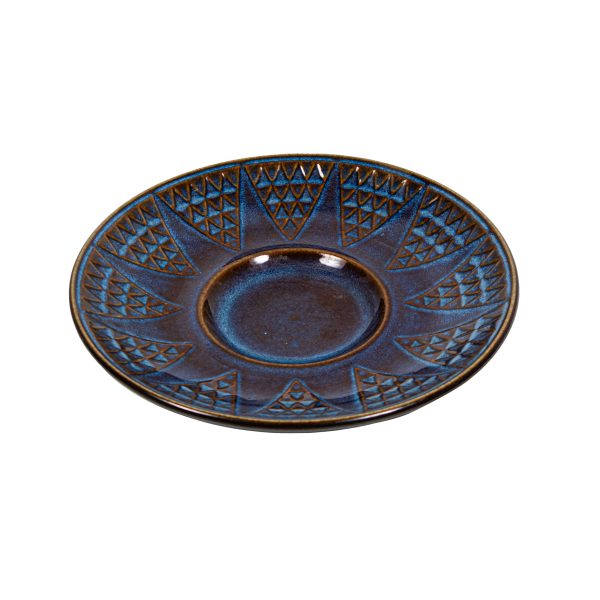 Round Ceramic Plate Blue - Image 2