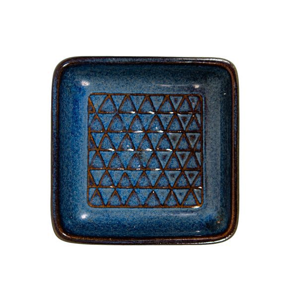 Square Ceramic Plate in Light Blue
