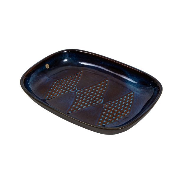 Oval Blue Ceramic Plate - Image 2
