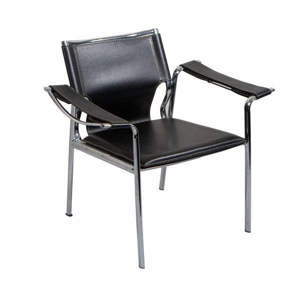 Metal and Leather Chair - Image 2