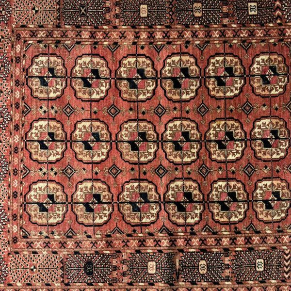 Antique Tekke Turkmen Rug, Soft Warm Red Colour, Circa 1900 - Image 2